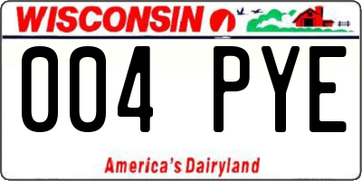 WI license plate 004PYE