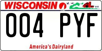 WI license plate 004PYF