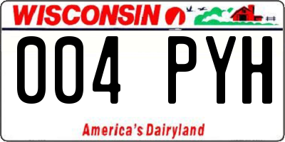 WI license plate 004PYH