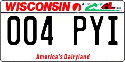 WI license plate 004PYI