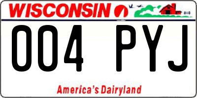 WI license plate 004PYJ