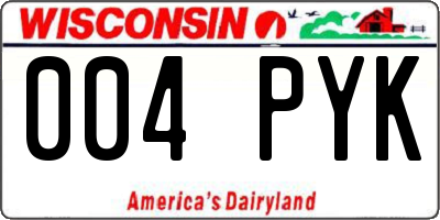 WI license plate 004PYK