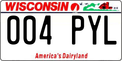 WI license plate 004PYL