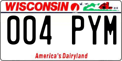 WI license plate 004PYM
