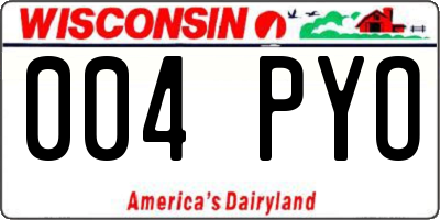 WI license plate 004PYO