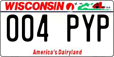 WI license plate 004PYP