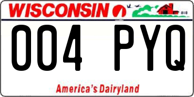 WI license plate 004PYQ