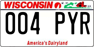 WI license plate 004PYR