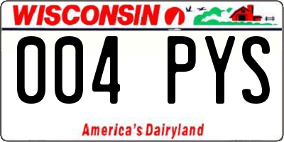 WI license plate 004PYS