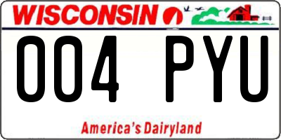 WI license plate 004PYU
