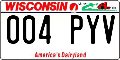 WI license plate 004PYV