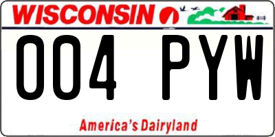 WI license plate 004PYW