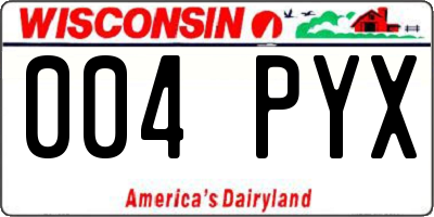 WI license plate 004PYX