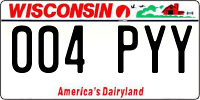 WI license plate 004PYY