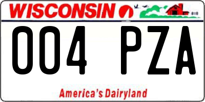 WI license plate 004PZA