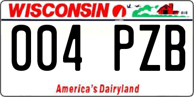 WI license plate 004PZB