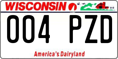 WI license plate 004PZD