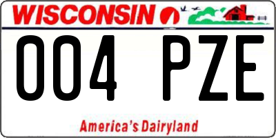 WI license plate 004PZE