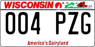 WI license plate 004PZG