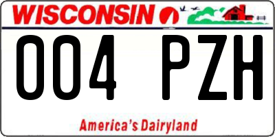 WI license plate 004PZH