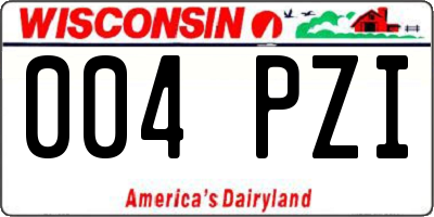 WI license plate 004PZI