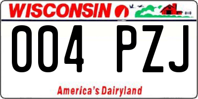 WI license plate 004PZJ