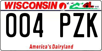 WI license plate 004PZK