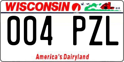 WI license plate 004PZL