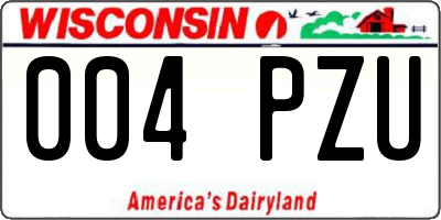 WI license plate 004PZU