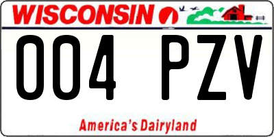 WI license plate 004PZV