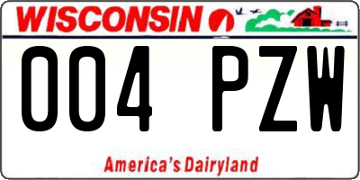 WI license plate 004PZW