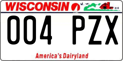 WI license plate 004PZX