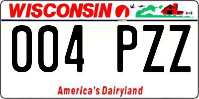 WI license plate 004PZZ