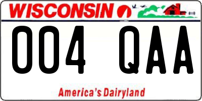 WI license plate 004QAA