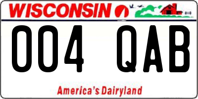 WI license plate 004QAB