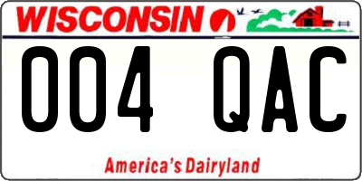 WI license plate 004QAC