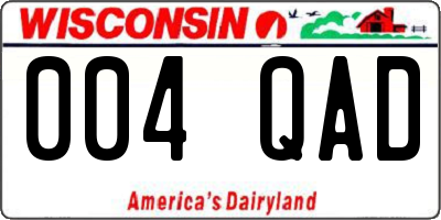 WI license plate 004QAD