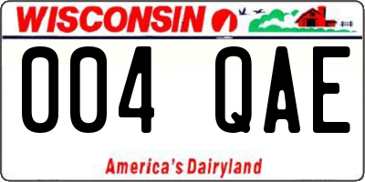 WI license plate 004QAE