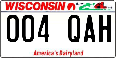 WI license plate 004QAH