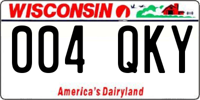 WI license plate 004QKY
