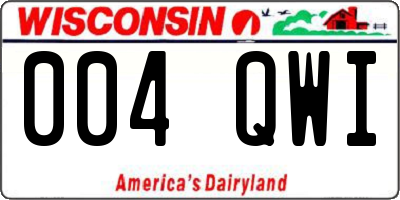WI license plate 004QWI