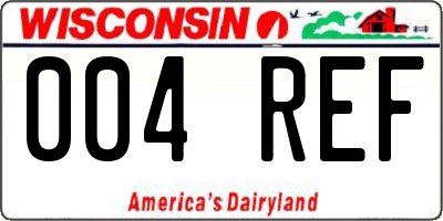 WI license plate 004REF