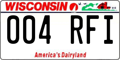 WI license plate 004RFI