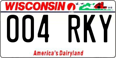 WI license plate 004RKY