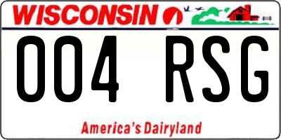 WI license plate 004RSG