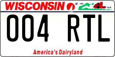 WI license plate 004RTL