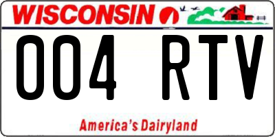 WI license plate 004RTV