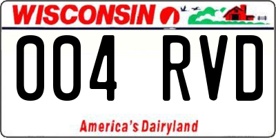 WI license plate 004RVD