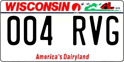 WI license plate 004RVG