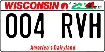 WI license plate 004RVH